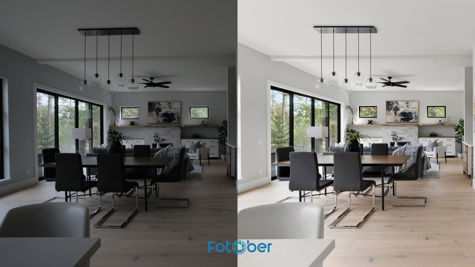 real estate photo editing high end before and after