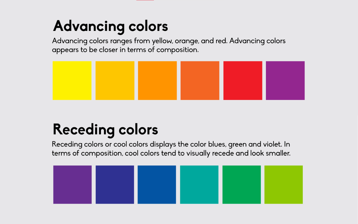 advancing colors and receding colors in real estate photo editing